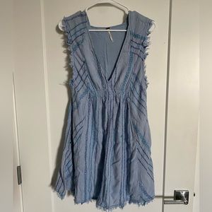 Free People Blue Boho sleeveless mini dress